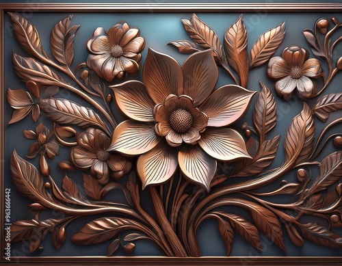 large copper flower home wall decor