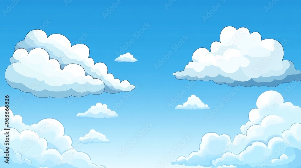 Cartoon Sky with Clouds Cartoon Sky with Clouds