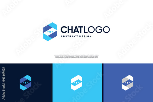 Colorful Chat logo design. Unique chat shape logo.