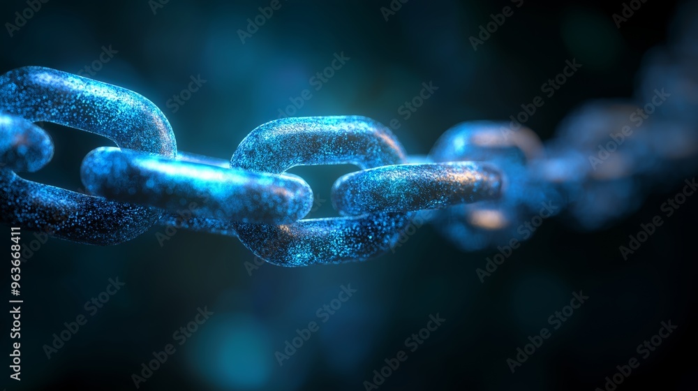Abstract background featuring interconnected blockchain chain links with glowing nodes, symbolizing security and connectivity Abstract background featuring interconnected blockchain chain links with glowing nodes, symbolizing security and connectivity