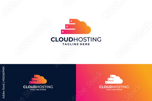 Cloud hosting logo design innovation