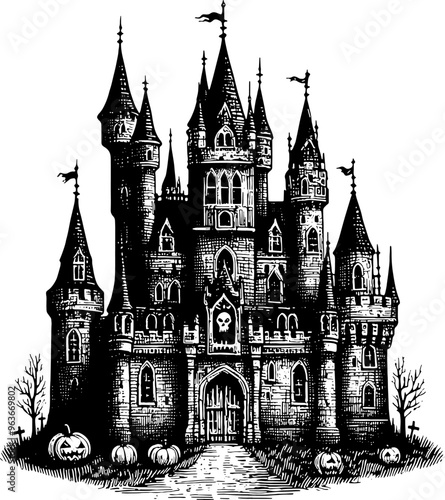 Ancient Creepy Or Spooky Castle