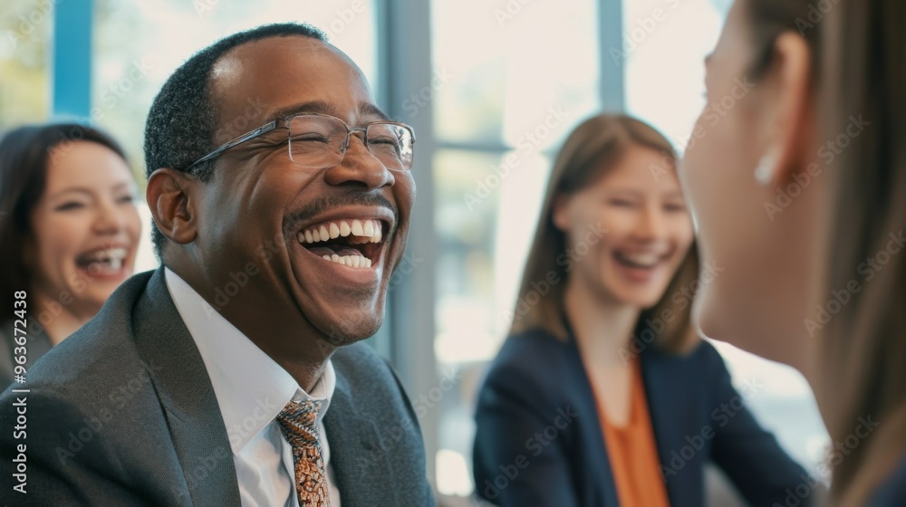 Professional Team Laughing Together Professional Team Laughing Together