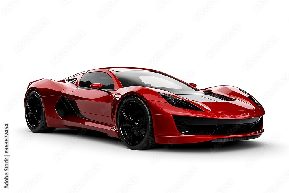Isolated red sports car in high detail, showcasing dynamic design and bright color. Isolated red sports car in high detail, showcasing dynamic design and bright color.