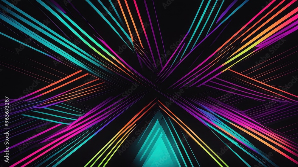 A vibrant abstract design featuring colorful lines radiating from a central point. A vibrant abstract design featuring colorful lines radiating from a central point.