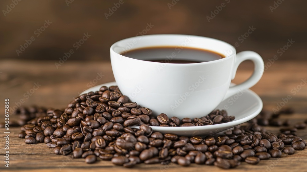 Freshly Brewed Coffee in a White Cup Freshly Brewed Coffee in a White Cup