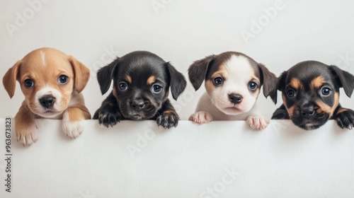 Adorable Puppies Lining Up