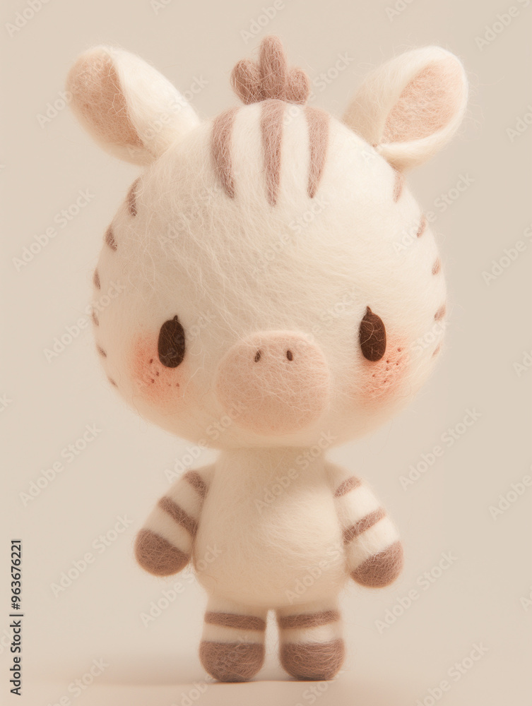 かわいいフェルト風のシマウマ かわいいフェルト風のシマウマ