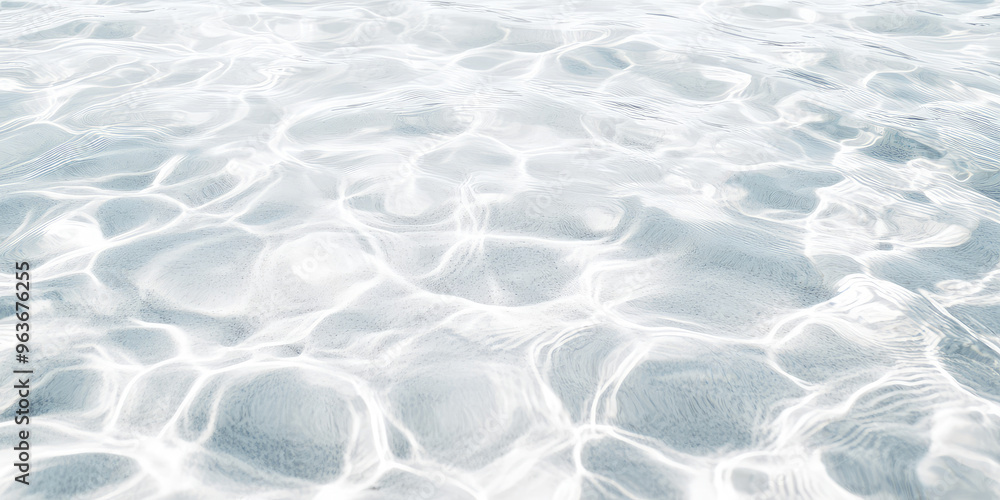 Clear Water Ripples Surface with white sand. Closeup of transparent sea water for presentation background, print, web, banner Clear Water Ripples Surface with white sand. Closeup of transparent sea water for presentation background, print, web, banner
