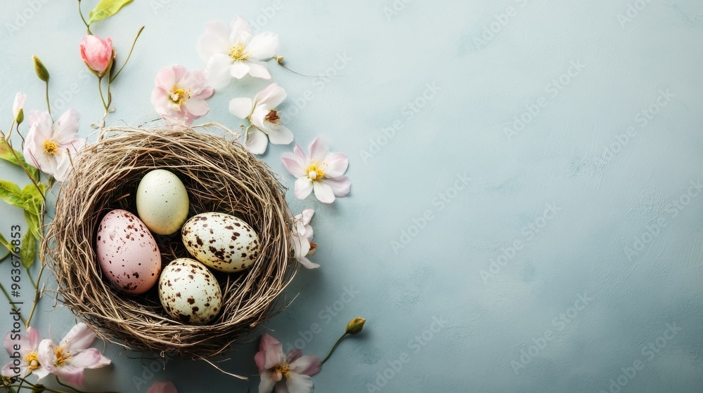 Obraz premium Easter Nest with Decorative Eggs