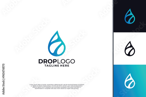 Water drop logo design. Creative Drop logo