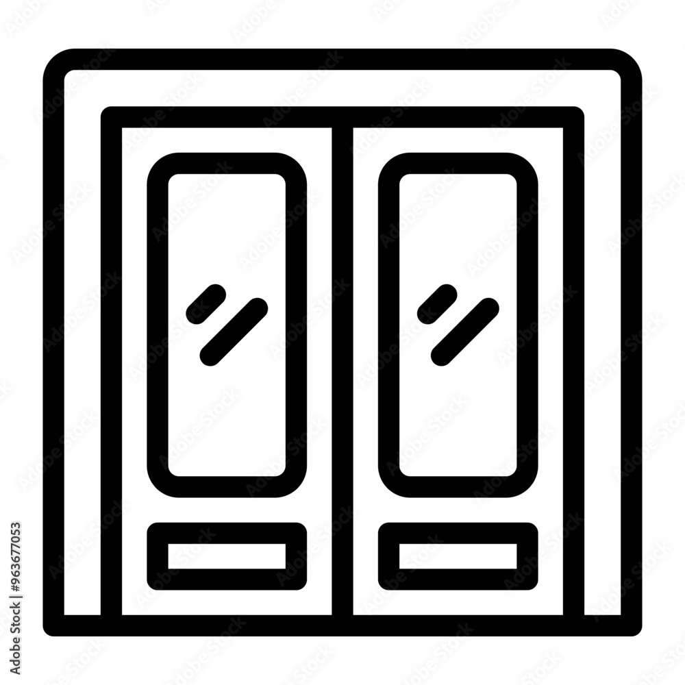 Train door icon representing entry and exit doors on railway trains. Train door icon representing entry and exit doors on railway trains.