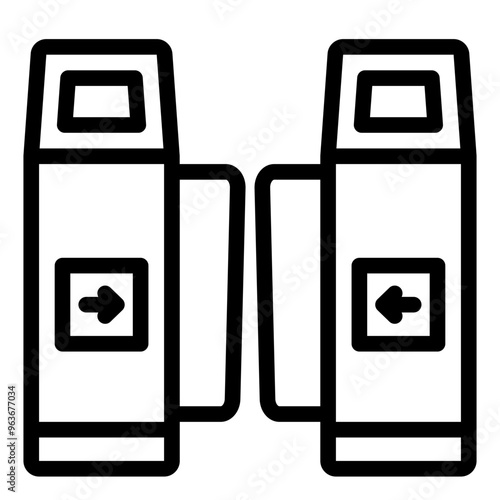 Turnstile icon representing railway station entry gates for controlling ticket fares.