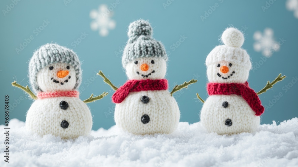 Cozy Knit Snowmen in Winter Wonderland Cozy Knit Snowmen in Winter Wonderland