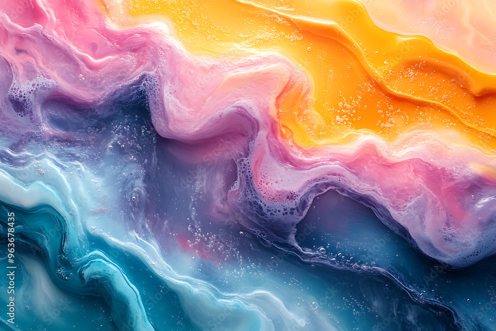 3D rendering of exquisite liquid multi-colored paints swirling in water, creating a vibrant, dynamic background with fluid, artistic motion.
3D rendering of exquisite liquid multi-colored paints swirling in water, creating a vibrant, dynamic background with fluid, artistic motion.