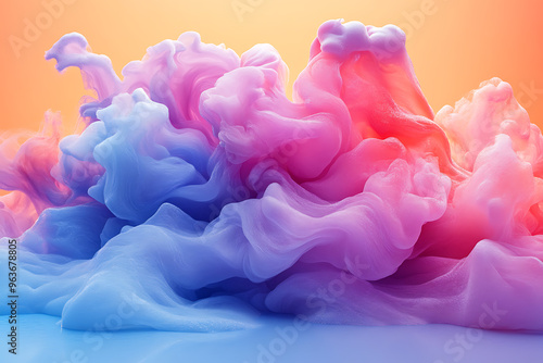 3D rendering of exquisite liquid multi-colored paints swirling in water, creating a vibrant, dynamic background with fluid, artistic motion. 