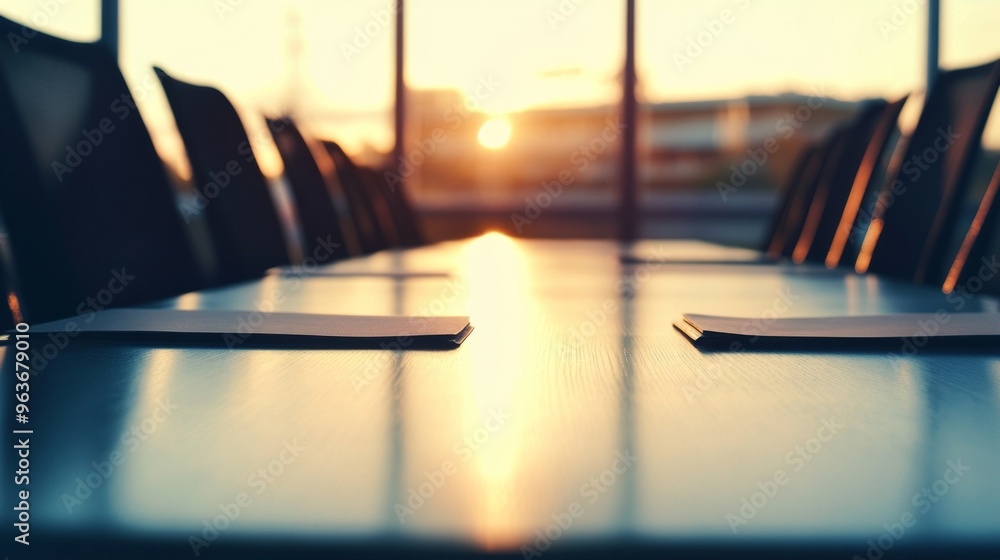 Sunset Reflections in a Conference Room Sunset Reflections in a Conference Room