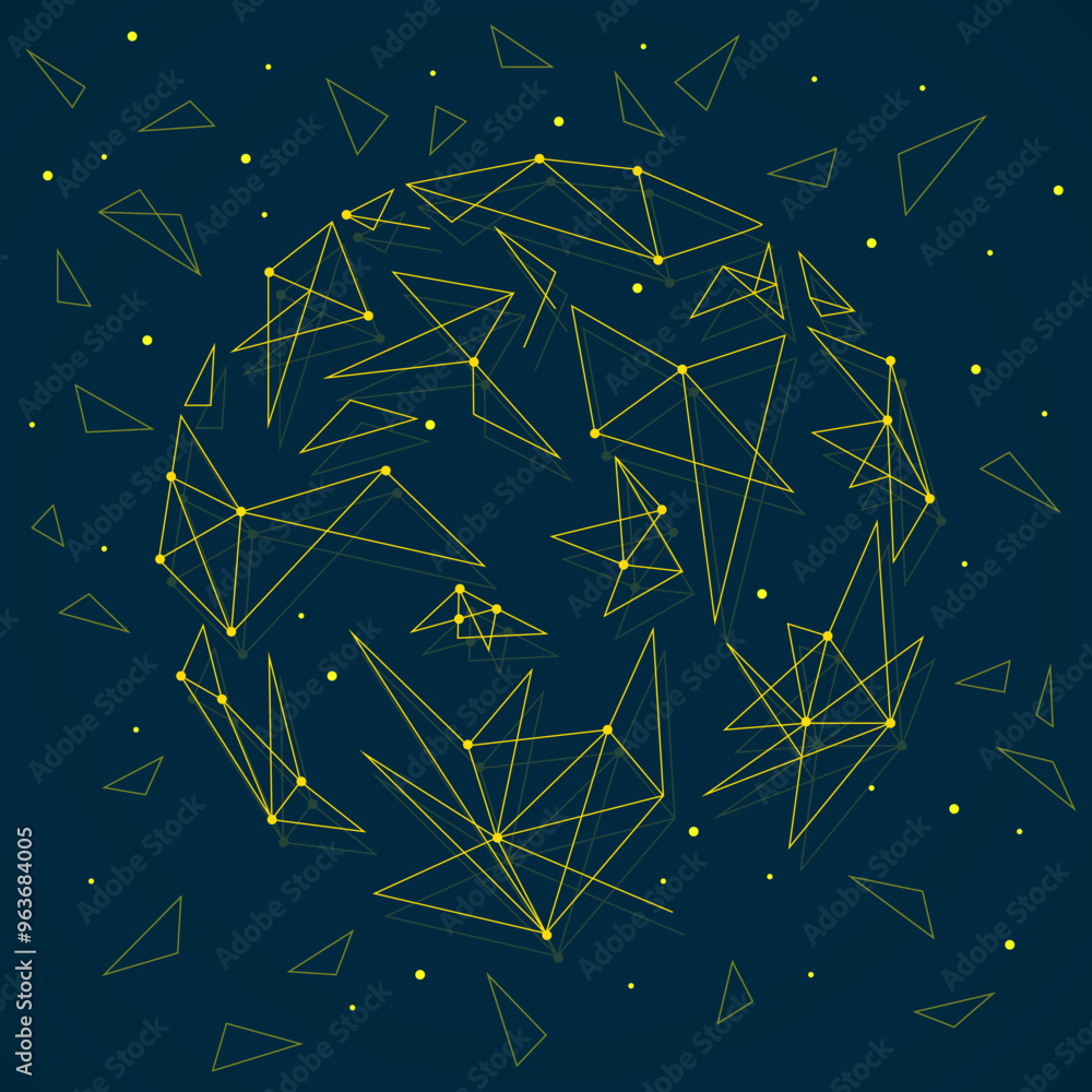 Abstract globe of lines and dots, connection structure, technology background Abstract globe of lines and dots, connection structure, technology background