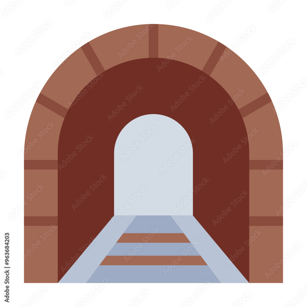 Tunnel icon representing railway infrastructure for trains to pass through. Tunnel icon representing railway infrastructure for trains to pass through.