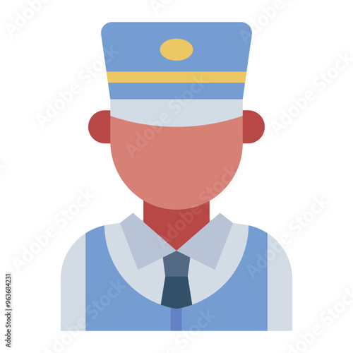 Male train conductor avatar representing a uniformed railway staff member.