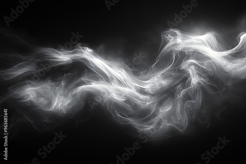 Thick, dark smoke swirling against a black background, creating an ominous and mysterious atmosphere, perfect for dramatic and intense visuals. 