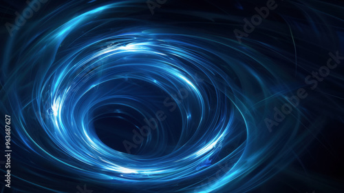 A blue spiral with a lot of blue lines