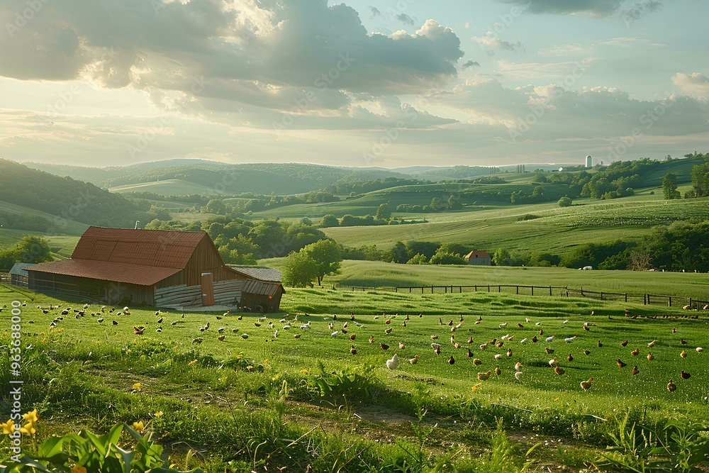 A herd of sheep grazing on a lush green field A herd of sheep grazing on a lush green field