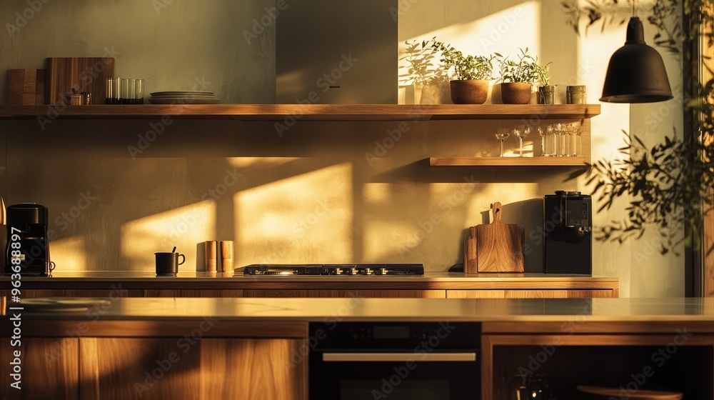 Minimalist Wabi Sabi Kitchen in Beige Tones and Natural Wood Colors Minimalist Wabi Sabi Kitchen in Beige Tones and Natural Wood Colors