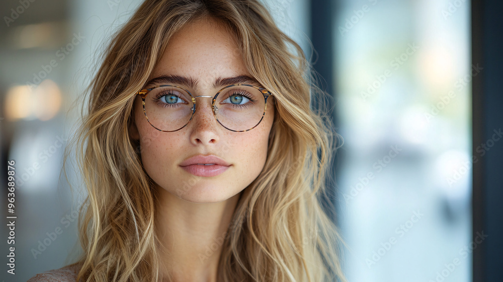 portrait of a woman wearing a glasses portrait of a woman wearing a glasses