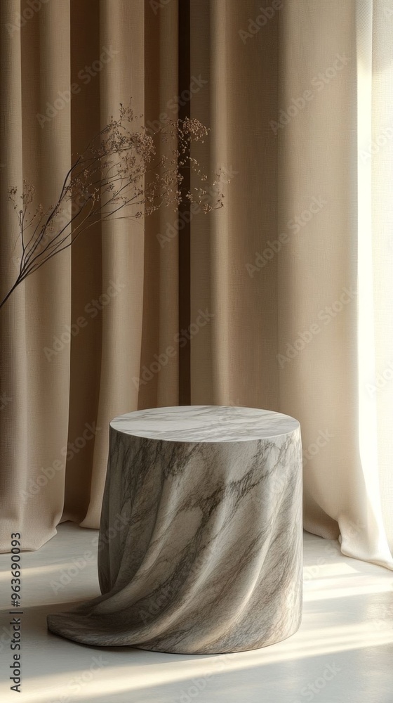 An elegant empty marble riser in soft natural light, creating a minimalist atmosphere for marketplace displays. An elegant empty marble riser in soft natural light, creating a minimalist atmosphere for marketplace displays.