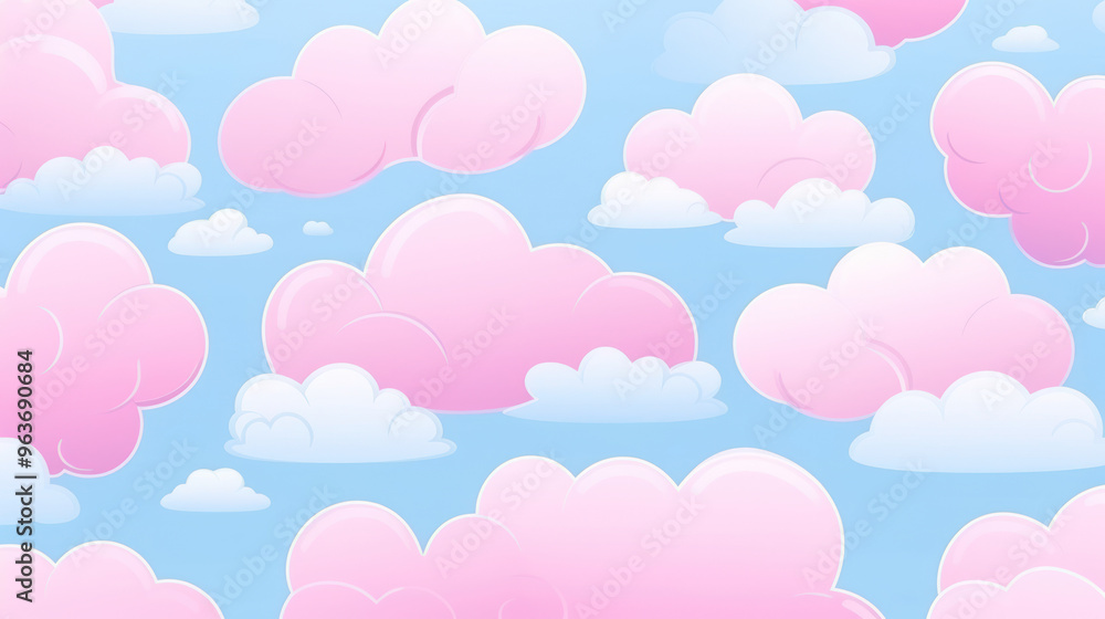 Dreamy Pastel Sky with Fluffy Clouds - Serene Background for Creative Projects Dreamy Pastel Sky with Fluffy Clouds - Serene Background for Creative Projects