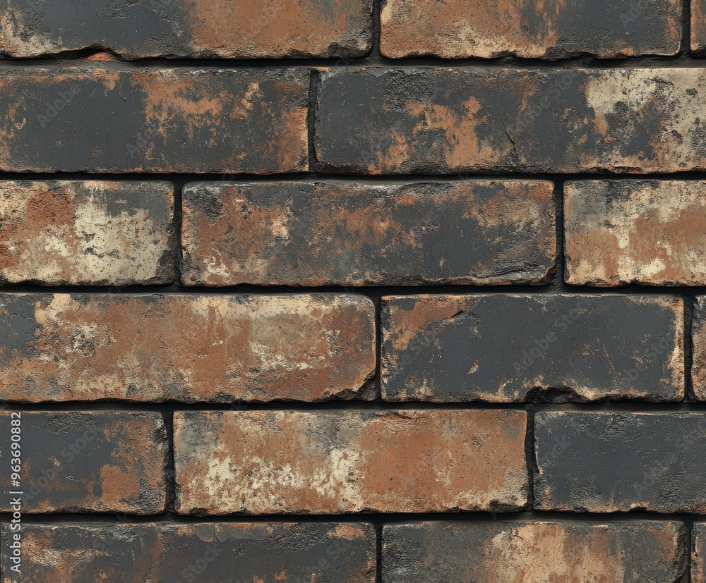 Rustic brown and black textured brick wall in natural light Rustic brown and black textured brick wall in natural light