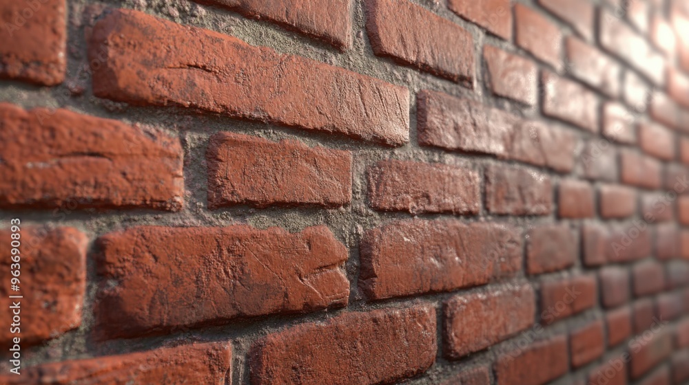 Detailed view of a textured red brick wall in natural light Detailed view of a textured red brick wall in natural light