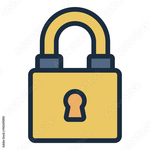 Security padlock icon representing cybercrime protection and data encryption.
