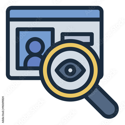 Cyber stalking icon representing online harassment and digital crime in cybercrime.