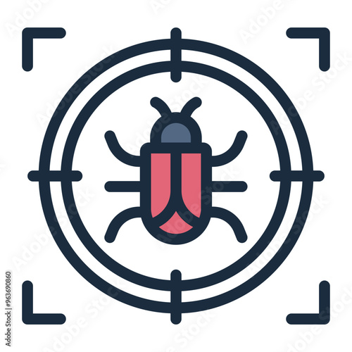 Virus target icon representing cybercrime and targeted malware or virus attacks.