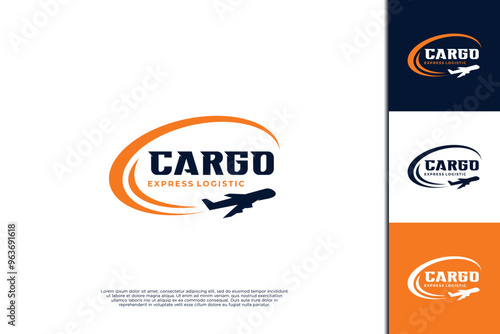 Plane cargo logo design. Logistic transportation logo