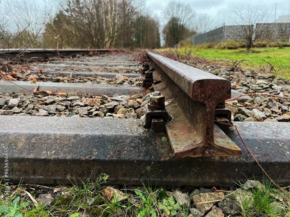 Abandoned Railway Track Surrounded by Nature Abandoned Railway Track Surrounded by Nature
