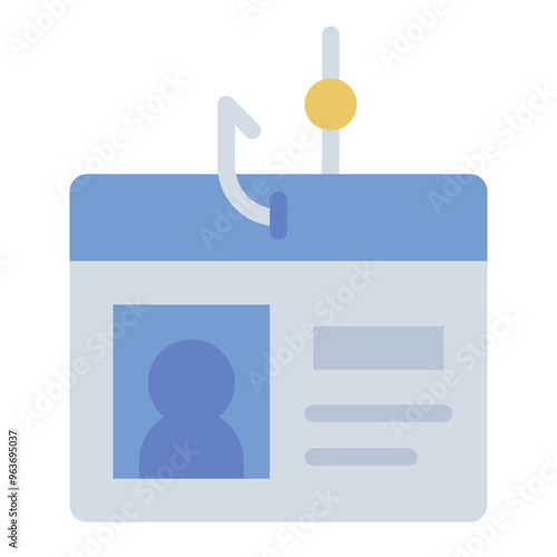 Phishing icon representing cybercrime involving identity theft and data fraud.