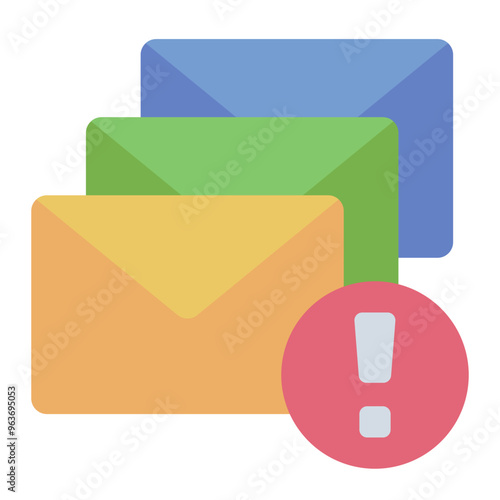 Spam email warning icon representing phishing and cybercrime in digital communications.