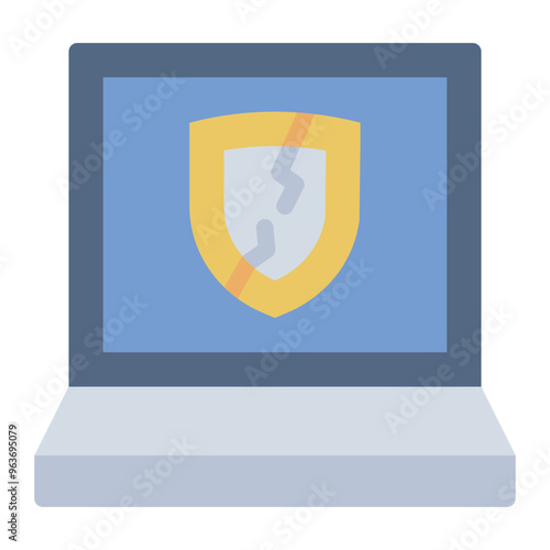 Unprotected laptop icon representing vulnerability to cybercrime and online attacks.