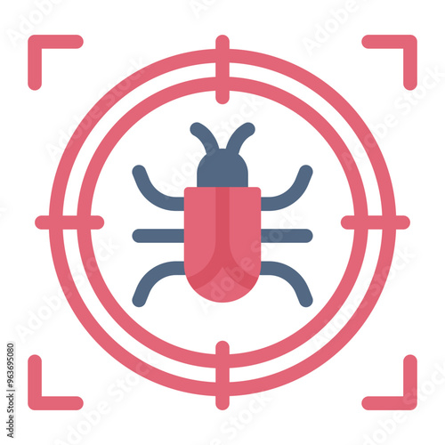 Virus target icon representing cybercrime and targeted malware or virus attacks.