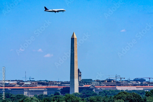 Washington Monument Airplane Old Post Office Commerce Department Washington DC photo