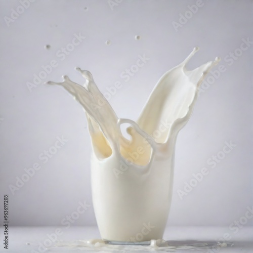 photography of milk splash in motion isolated on white background