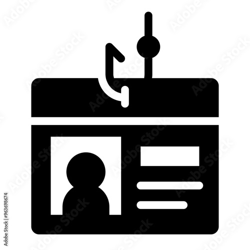Phishing icon representing cybercrime involving identity theft and data fraud.