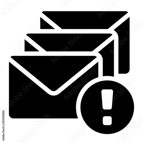 Spam email warning icon representing phishing and cybercrime in digital communications.