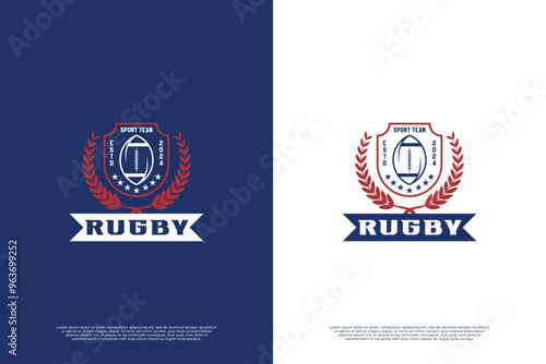 Rugby championship emblem logo design