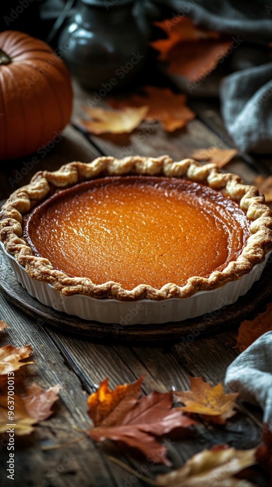Traditional thanksgiving pie on table Traditional thanksgiving pie on table