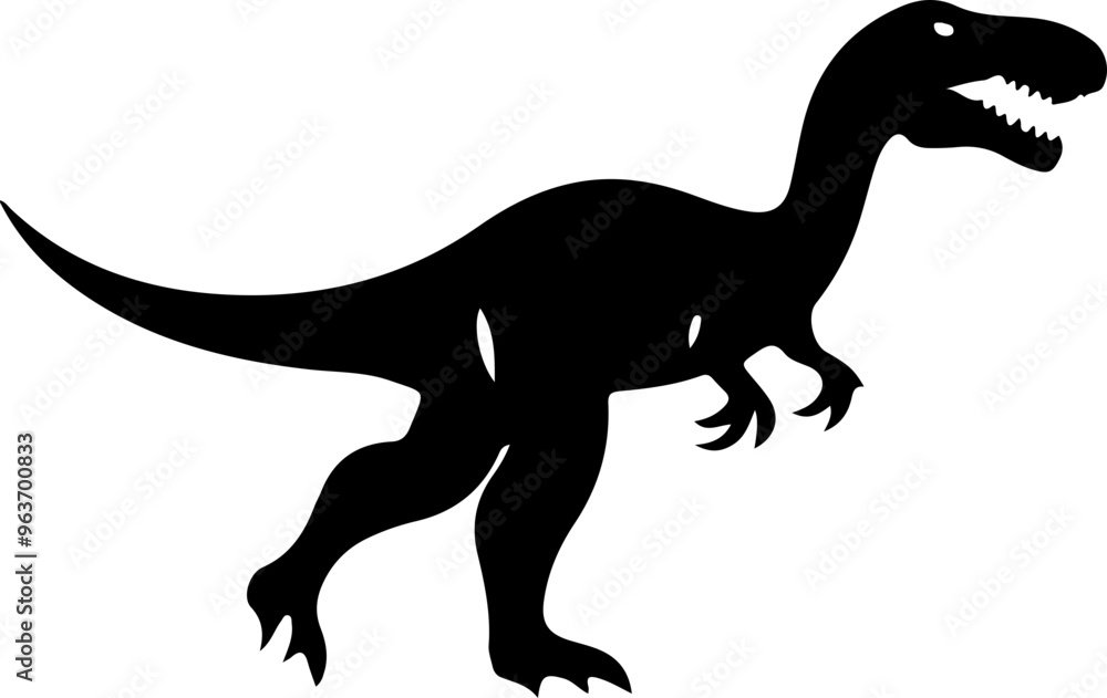 Silhouette of a Dinosaur Against White Background Silhouette of a Dinosaur Against White Background