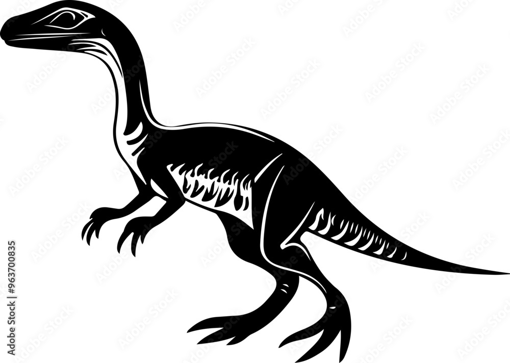 Fototapeta premium Stylized Black Dinosaur Illustration